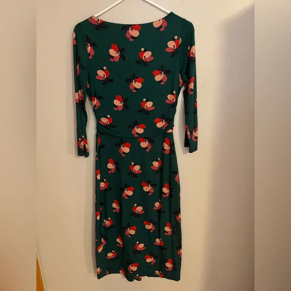 Boden Teal Dress with Pink Floral‎ Pattern Green Size undefined - Image 4