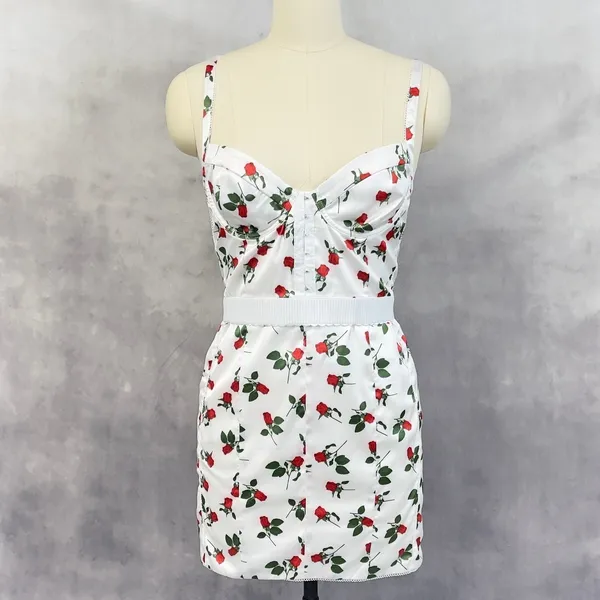 For Love & Lemons Love Song Bustier Mini Dress Size M Satin Rose Coquette Girly - Image 16