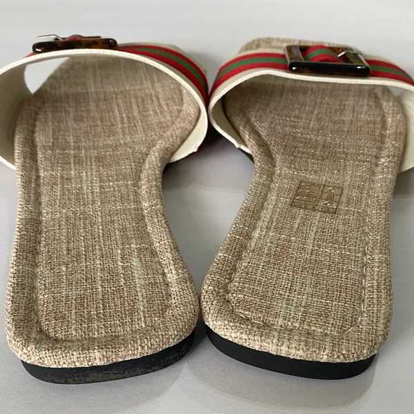 Stylish Red and Green Striped Sandals - Image 4