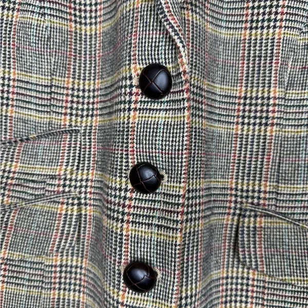 TALBOTS Brown Houndstooth Plaid Wool Blend Equestrian‎ Style Blazer 6 - Image 3