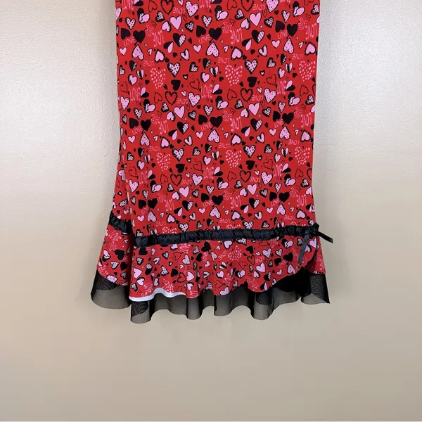 Inteco Intimates Red Pink Black Heart Love Babydoll Nightie Chemise Dress M - Image 3