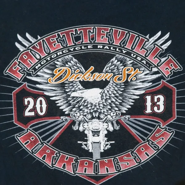 Gildan 2013 Fayetteville Motorcycle Rally Arkansas Graphic Tee Shirt - Image 4