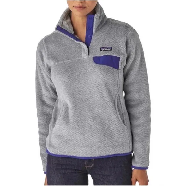 Patagonia Re-Tool Snap-T Pullover Women M Grey Purple‎ Fleece Gorpcore Polartec - Image 2