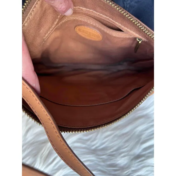 Fossil Brown Leather Crossbody Bag - Image 6