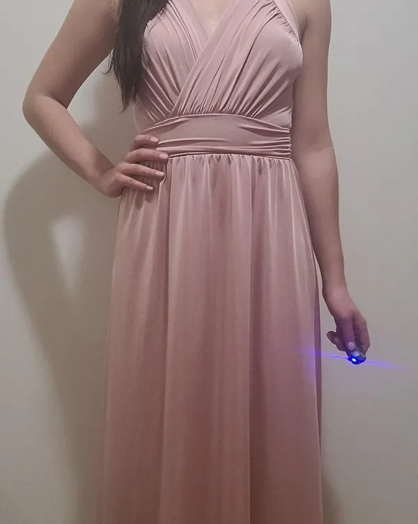 Long Sleeveless Flowy Bridesmaid Cocktail Evening Purple Size M - Image 15