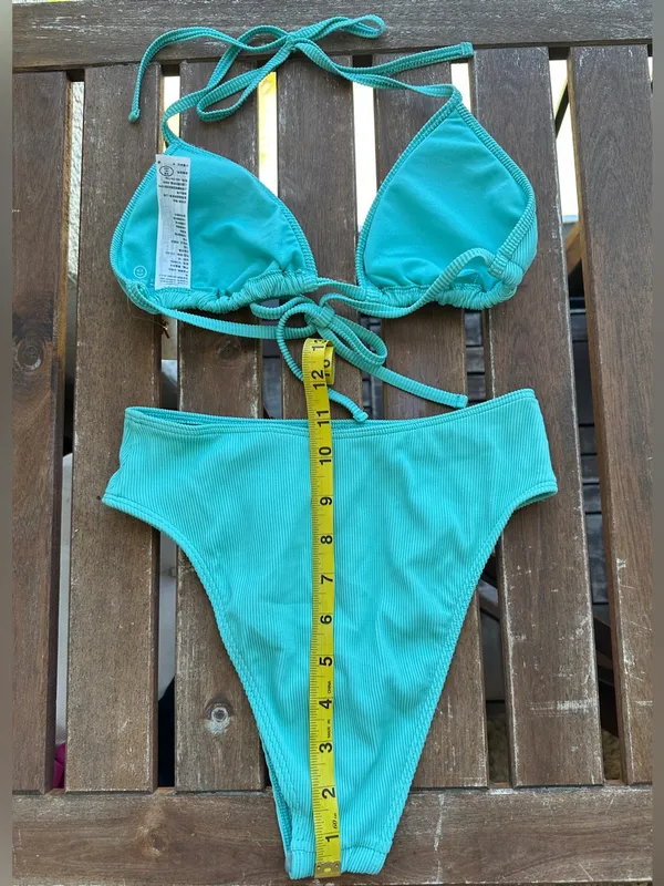 NWT Hollister Ribbed Bikini Set - Turquoise - XS/XS - Image 7