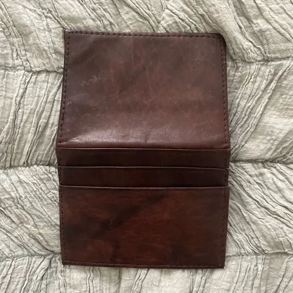 Vintage Leather Card Holder Brown - Image 2