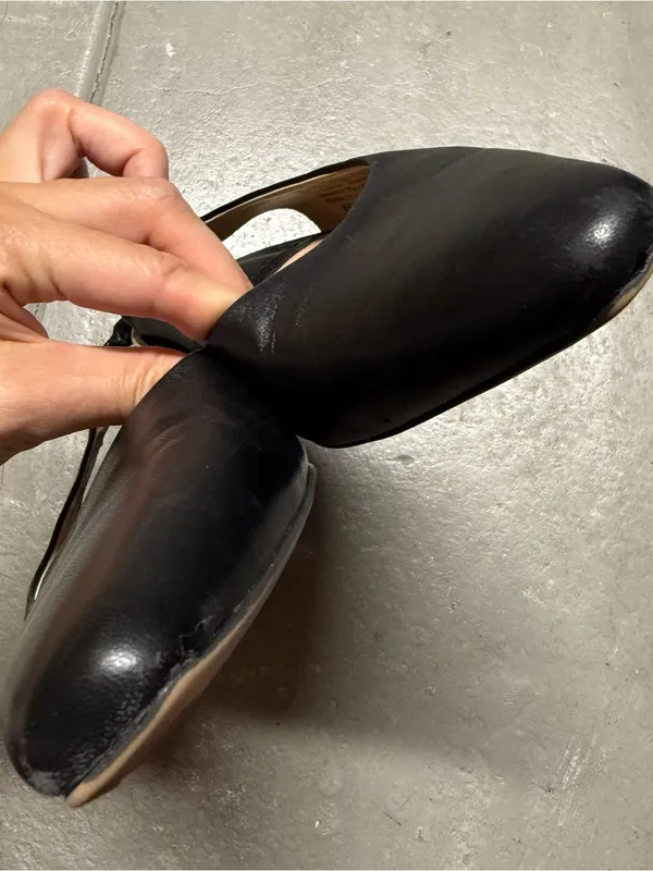 Franco Sarto Briella Black Leather Slingback Flats Size 6 - Image 5