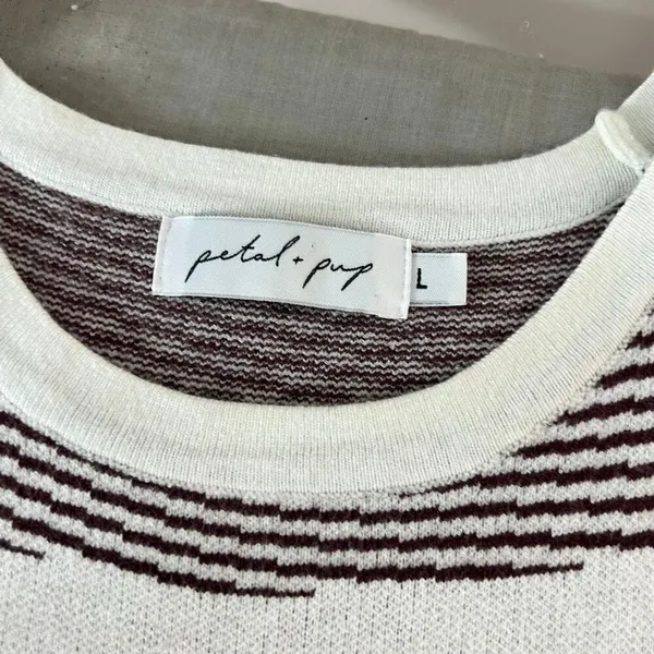 Petal & Pup Brown Stripe Kiah Knit Sleeveless Midi Bodycon Dress Size Large - Image 6