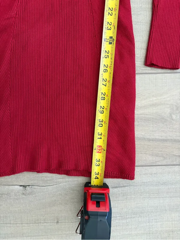 Abercrombie & Fitch Red Sweetheart Corset Ribbed Long Sleeve Sweater Dress S - Image 8