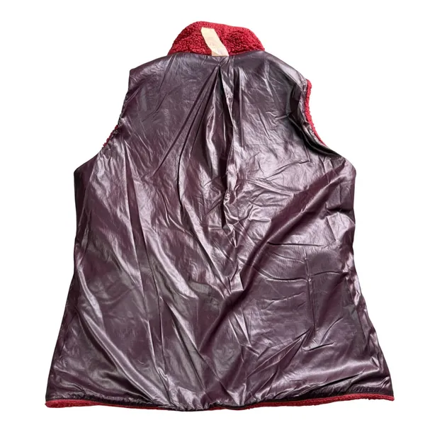 Patagonia Reversible Los Lobos Vest Women Medium Burgundy Fleece Puffer Gorpcore - Image 5