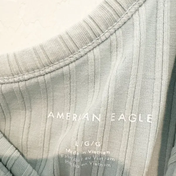 American‎ Eagle Top Size Large Blue Ribbed One Shoulder Asymmetric Garden Party - Image 5