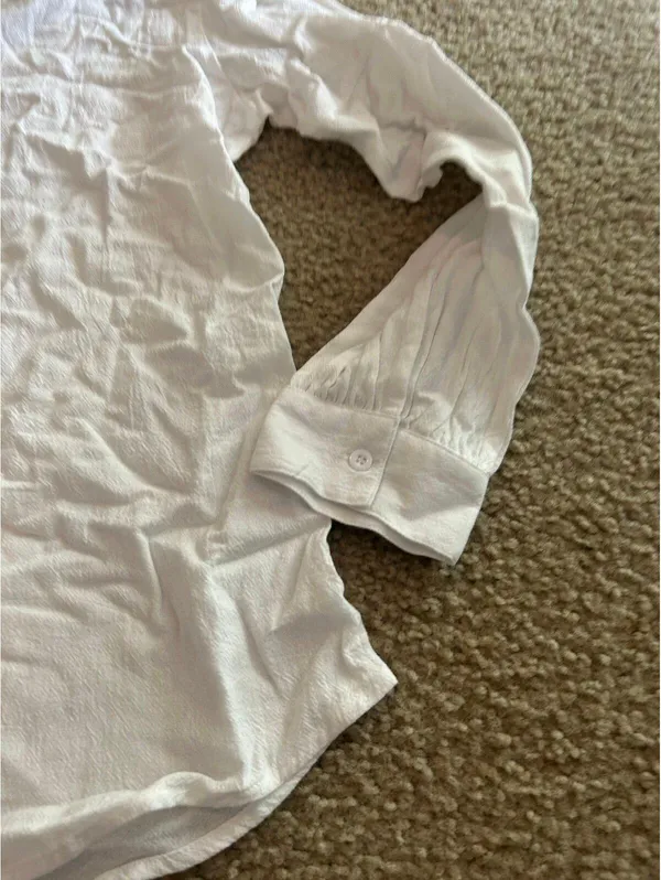 ab4 Junior size large top shirt long sleeve white cute - Image 2