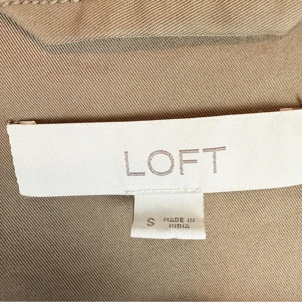 LOFT Twill Anorak Cropped Jacket Neutral Tan Brown Size Small - Image 11
