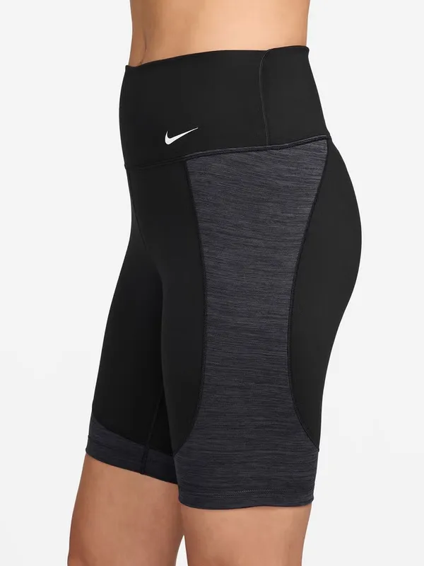 NWT Nike One Dri-FIT Women’s 8” High-Rise Training Biker Shorts Black Gray - Image 2
