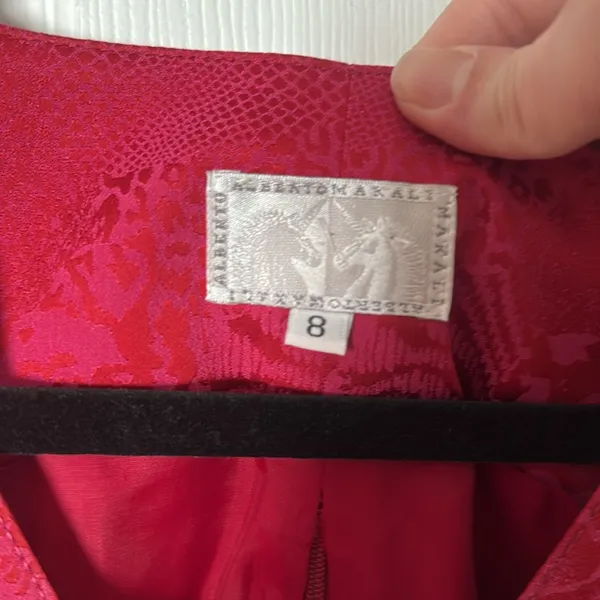 Vintage Alberto Makali Deep Red Tank Top size 8 snakeskin - Image 2