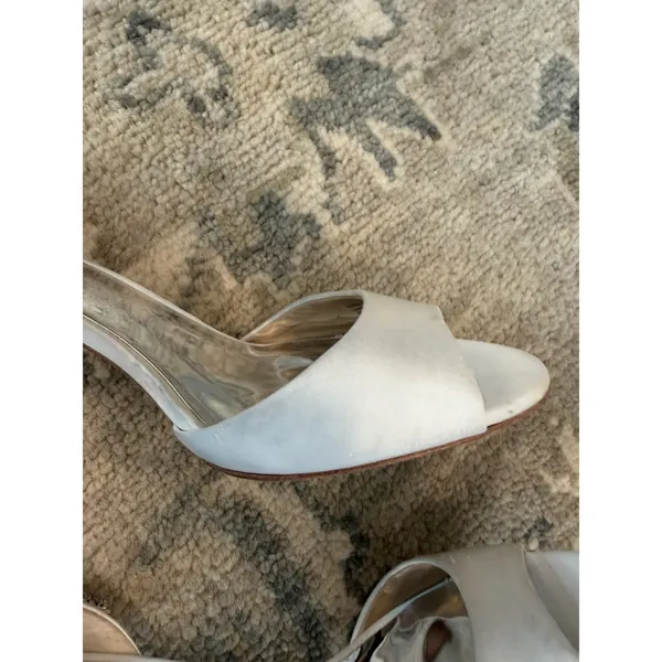 Badgley Mischka Celeste Embellished Peep Toe Heels Wedding Bridal Sz 9.5 - Image 6