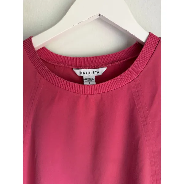 Athleta Pink Modal Blend Tank Cloudlight Rib Trim Small Petite Sleeveless - Image 4