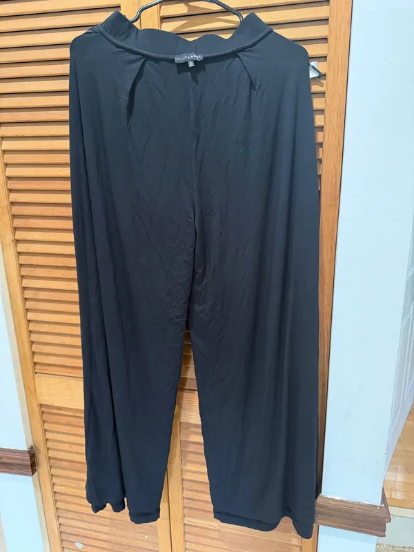 JLUXLABEL Black Double-Lined Pleated Wide Leg Palazzo Pants High Waist - Size S - Image 13