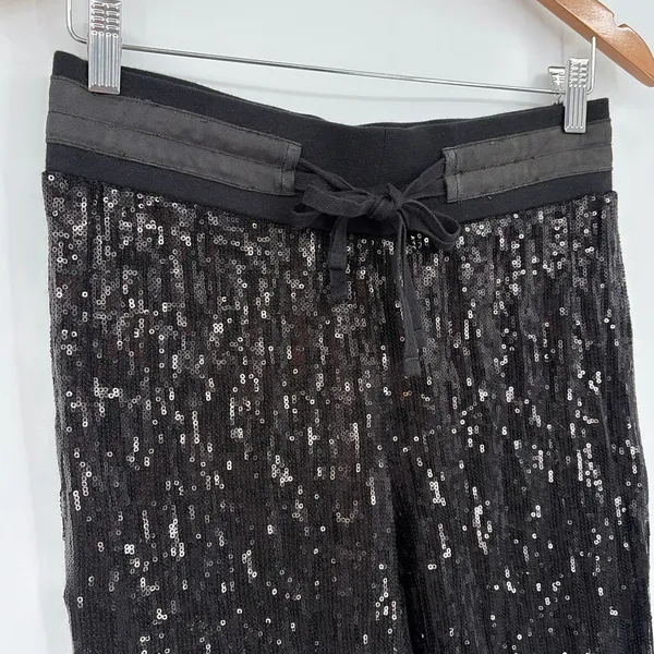 Guess Sequin Joggers Sz Small Y2K Club Mob Wife Disco Indie Holiday McBling - Image 3