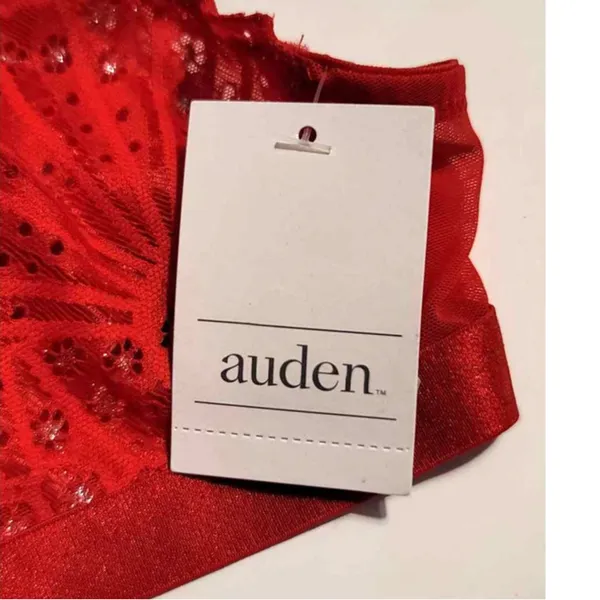 Auden Front-Close Lace Ling Bralette Red Small NEW - Image 3