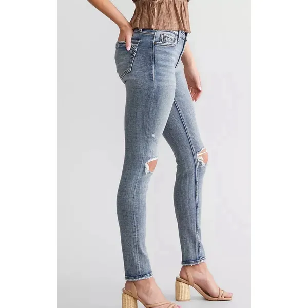 Buckle Black Fit 53 Distressed Ankle Skinny‎ Jeans Blue Denim Mid Rise Ripped 26 - Image 4