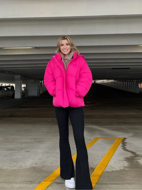 ASOS Hooded Puffer Jacket - Hot Pink - Image 7