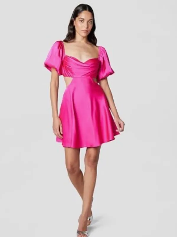 ASTR the Label Clarita mini dress puff sleeve cut out cocktail wedding guest M - Image 5