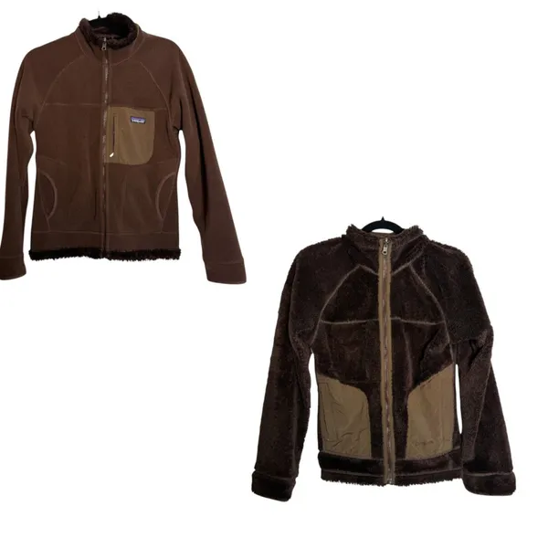 Patagonia Windzone Fleece Brown Reversible Zip Sweater Women's Size Small - Image 2