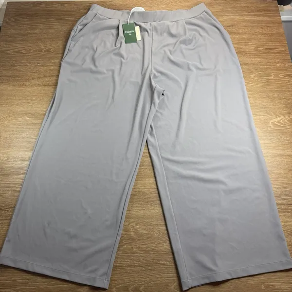Halara Flex MicroWaffle Work Pants Women 2X Gray High Rise Wide Leg NWT - Image 2