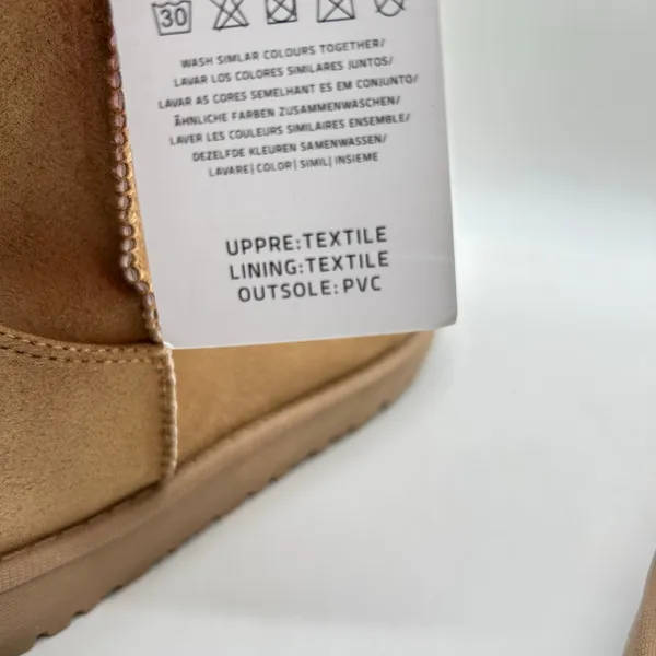 Josiny Faux Suede Boots Womens 11 Tan Classic Fur Lined Ankle‎ Booties NEW - Image 8
