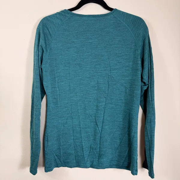 Segments Womens Merino Wool Long Sleeve Base Layer Top Teal Green Heathered L - Image 2