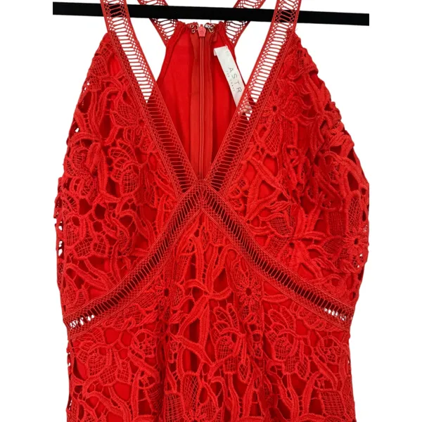 NWT ASTR the Label Lattice Inset Sleeveless Lace Fit & Flare Mini Dress Sz Small - Image 8