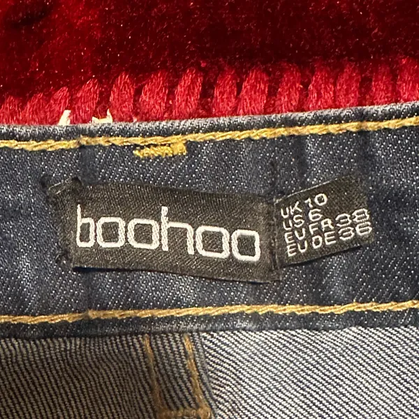 90s boohoo‎ flare jeans high rise dark wash size 6 - Image 3