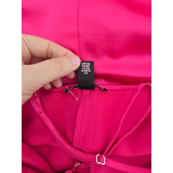 Victoria's Secret Jumpsuit Womens M 407875-EQU Pink Satin Wide Leg EUC - Image 4