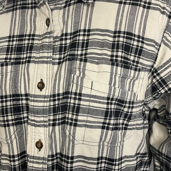 Carhartt Womens Black White Plaid Fleece Lined Shacket Jacket Barn Coat size L - Image 2