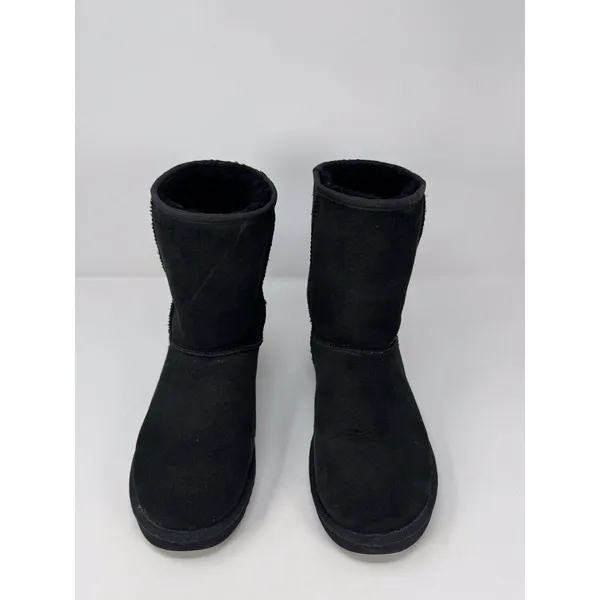 UGG Australia Womens Boots Black Suede Classic Short Fleece Pull On Winter US 9 - Image 2