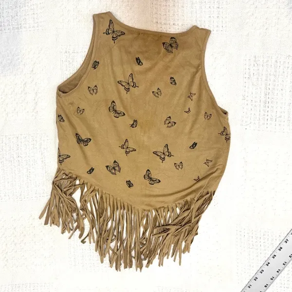 French Pastry XS faux suede fringe butterfly top TS 3556 - Image 7