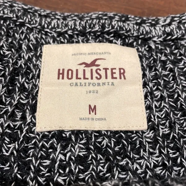 Hollister Gray White Striped Sweater - Image 2