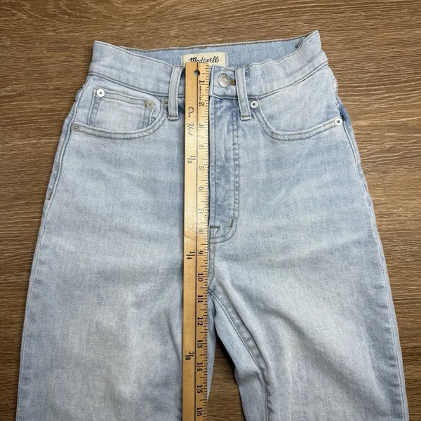 Madewell Perfect Vintage Straight Jean Womens 23T High Rise Hemp Blend Blue - Image 11
