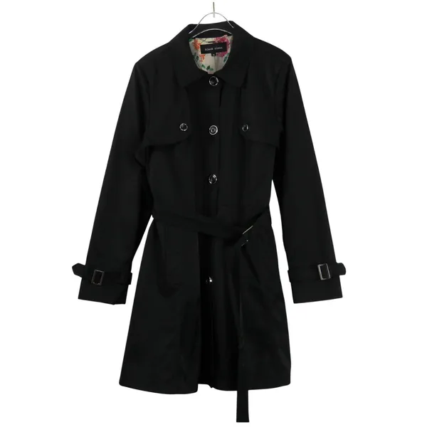 Black Rivet Black Belted Trench Coat Jacket XL Lightweight Jacket - Image 2