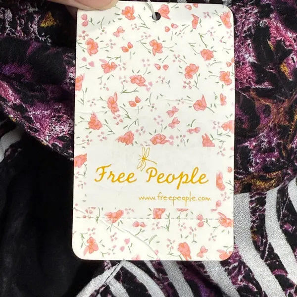 Free People Maxi Dress Size 8 Midnight Combo Striped Floral‎ Rayon Blend - Image 5