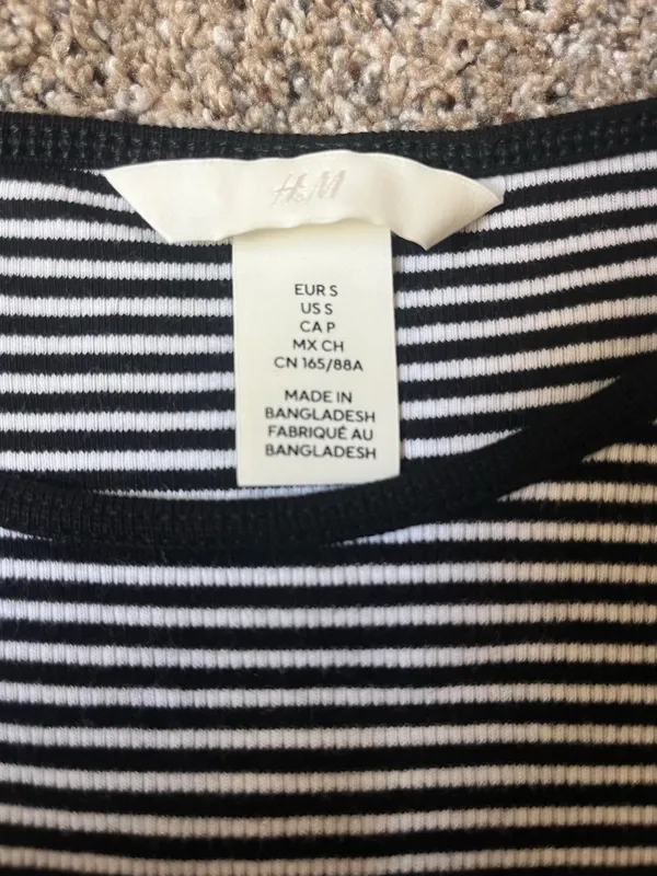 Cropped stripped H&M long sleeve  - Image 2
