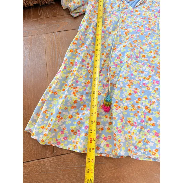 Roller Rabbit Floral Mini Dress Womens Blue Small - Image 6