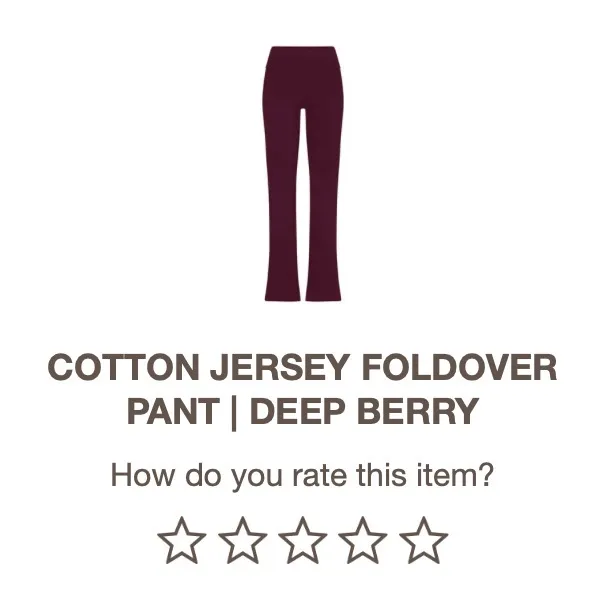 NWOT Skims Cotton Jersey Foldover Pant in Deep Berry - Image 4