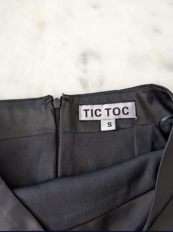 Dolls Kill Tic Toc Black Satin High Waist Mini Skirt - Image 7