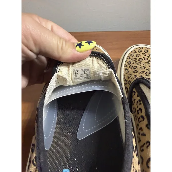 VANS WOMENS Mini Leopard Print SF Slip-On Sneakers Suede Marshmallow Size 9.5 - Image 8