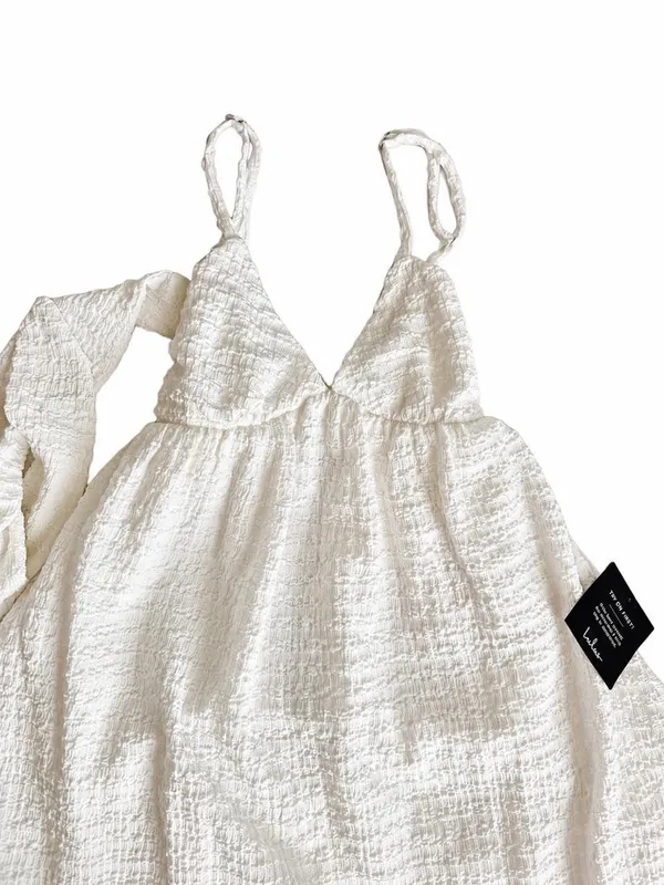 Lulus White Textured Tie-Back Mini Dress NWT - Image 4