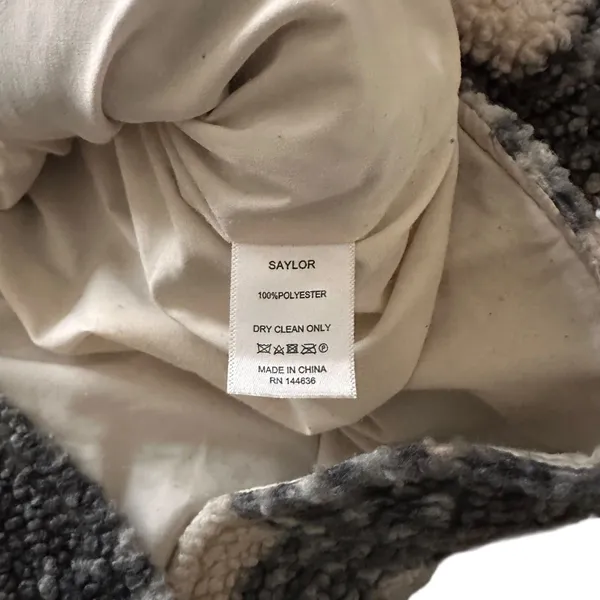 SAYLOR Loria‎ Plaid Jacket Cream Black Medium - Image 6