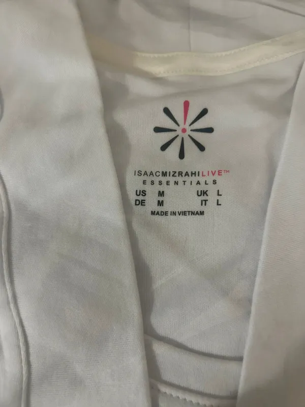 isaac mizrahi live essentials pima cotton layered look top bright white size m - Image 4